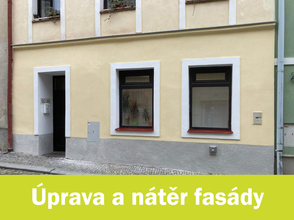 Úprava a nátěr fasády - Byty Vysočina s.r.o.